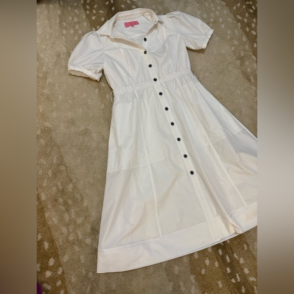 LDT white button down belt loop maxi dress women’s size 4 - Picture 3 of 9